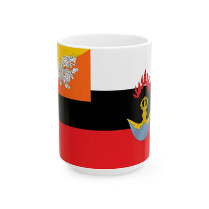 Flag of the Royal Bhutan Army (Bhutan) White Coffee Mug 15oz - Go Mug Yourself