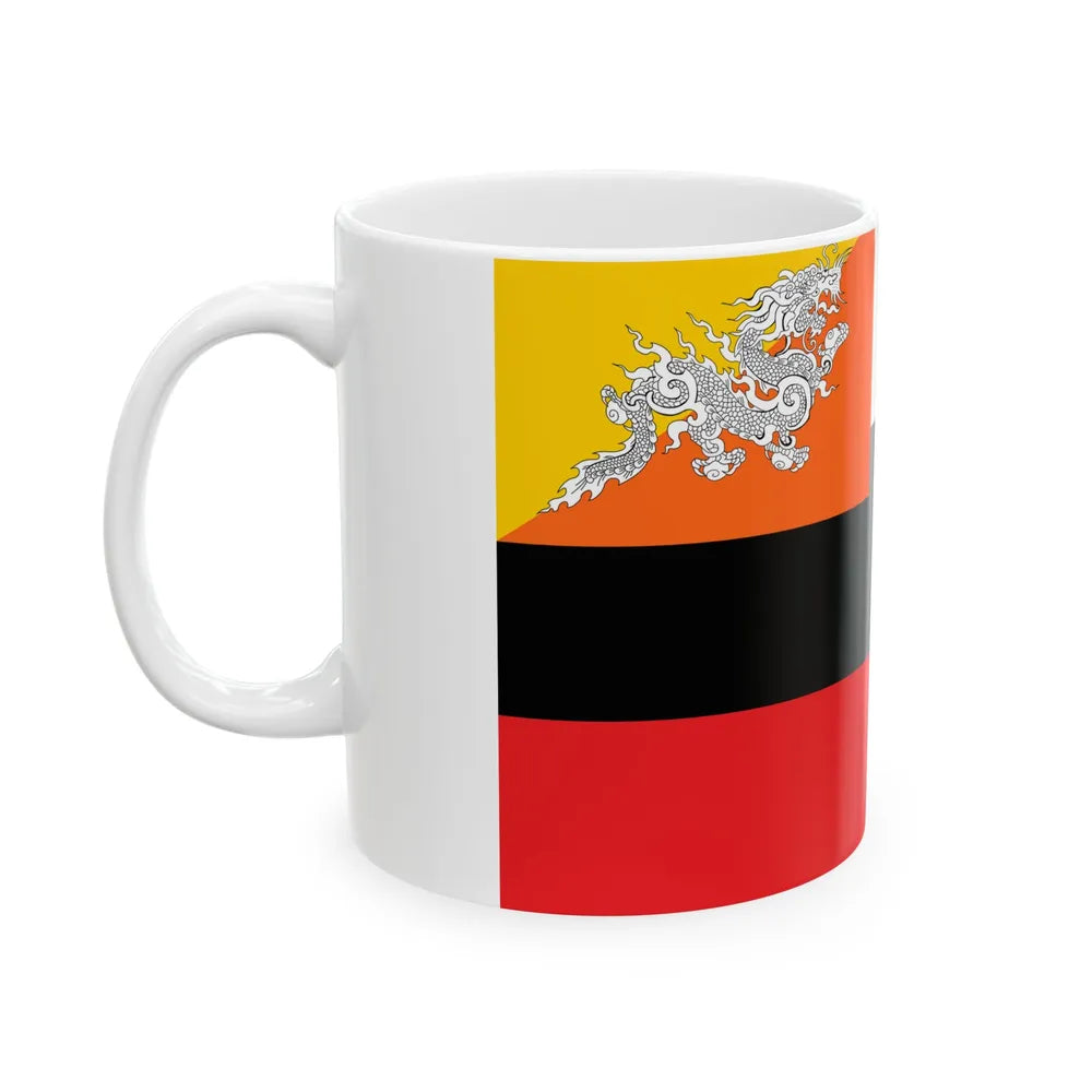 Flag of the Royal Bhutan Army (Bhutan) White Coffee Mug - Go Mug Yourself