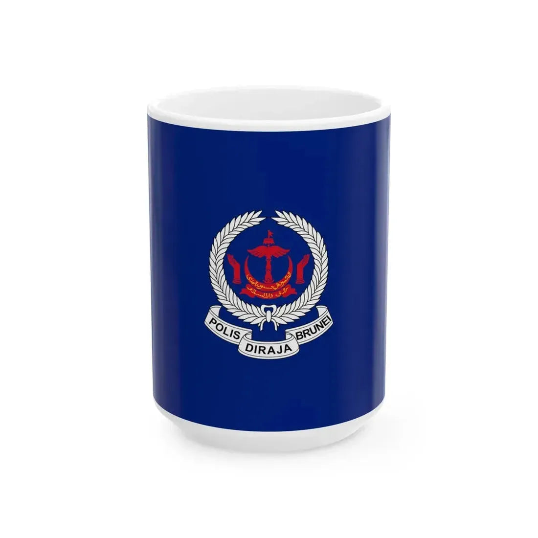 Flag of the Royal Brunei Police Force (Brunei) White Coffee Mug 15oz - Go Mug Yourself