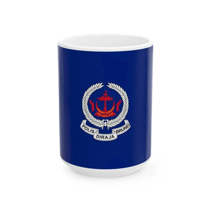 Flag of the Royal Brunei Police Force (Brunei) White Coffee Mug 15oz - Go Mug Yourself