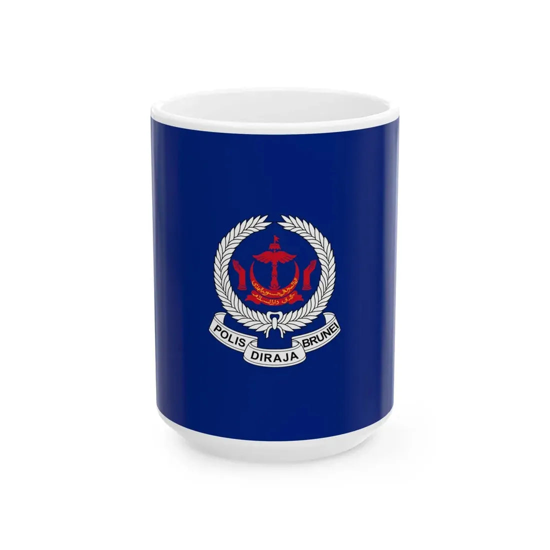 Flag of the Royal Brunei Police Force (Brunei) White Coffee Mug 15oz - Go Mug Yourself