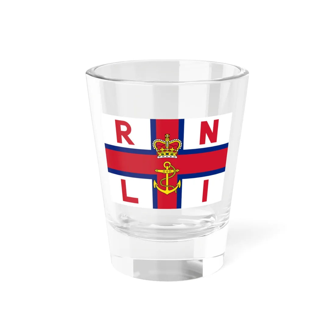 Flag of the Royal National Lifeboat Institution (United Kingdom) Shot Glass 1.5oz 1.5oz - Go Mug Yourself