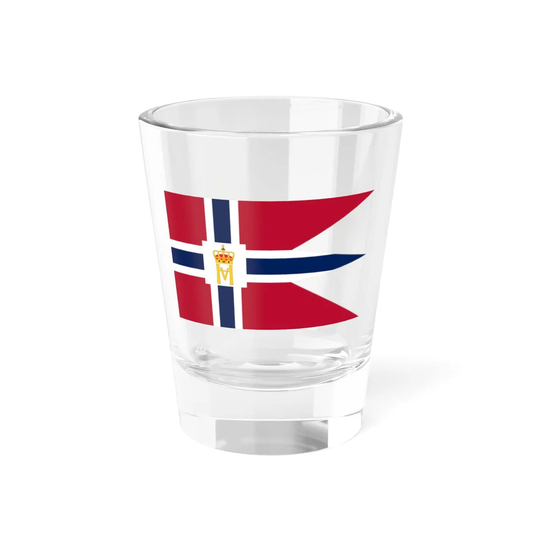 Flag of the Royal Norwegian Yacht Club (Norway) Shot Glass 1.5oz 1.5oz - Go Mug Yourself