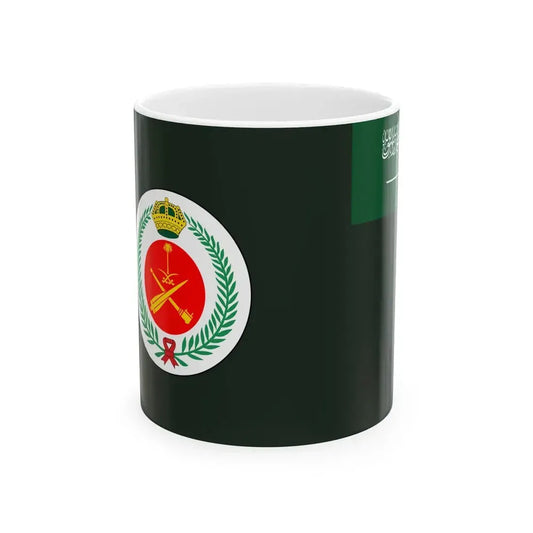Flag of the Royal Saudi Air Defense Forces (Saudi Arabia) White Coffee Mug 11oz - Go Mug Yourself