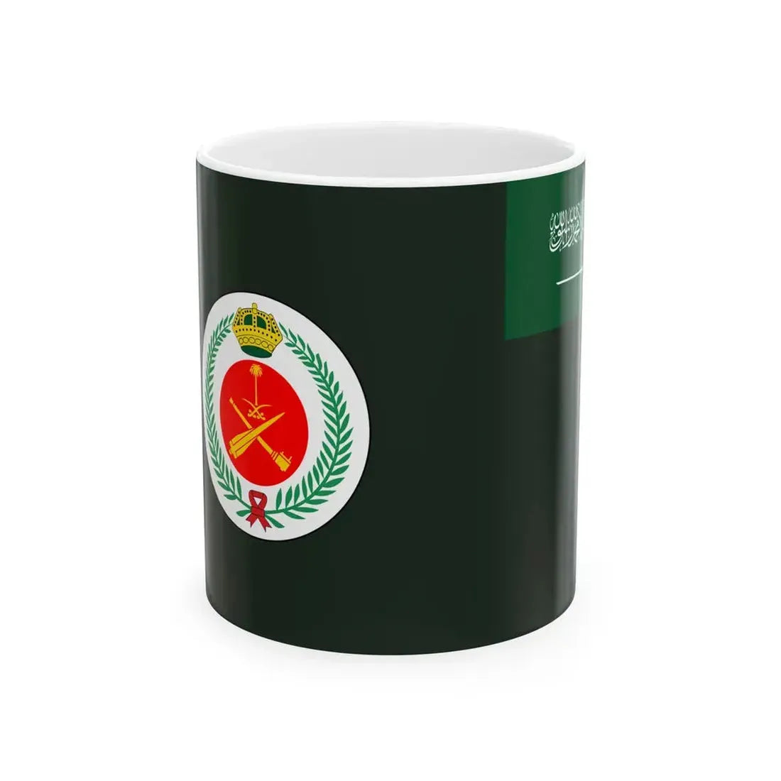 Flag of the Royal Saudi Air Defense Forces (Saudi Arabia) White Coffee Mug 11oz - Go Mug Yourself