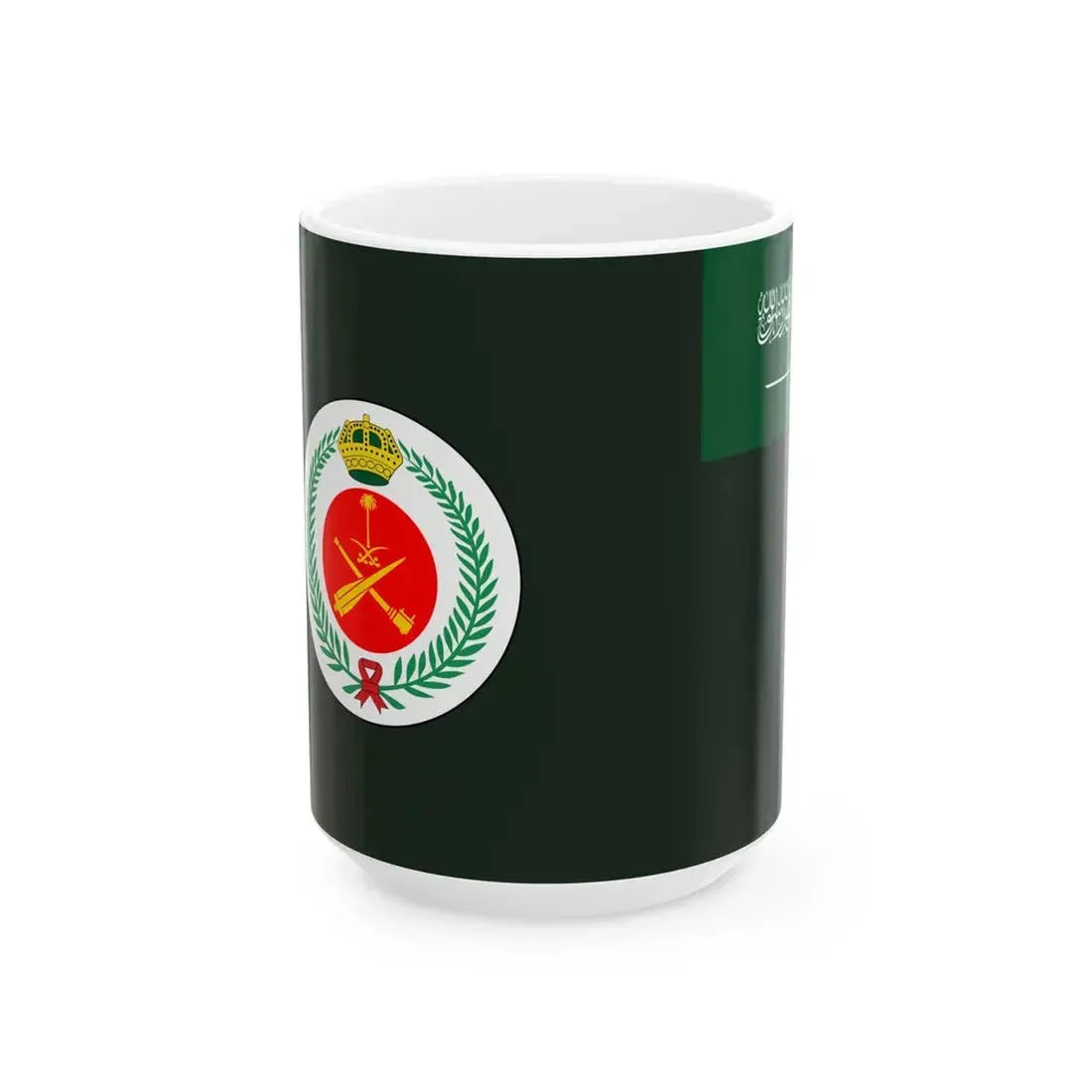 Flag of the Royal Saudi Air Defense Forces (Saudi Arabia) White Coffee Mug 15oz - Go Mug Yourself