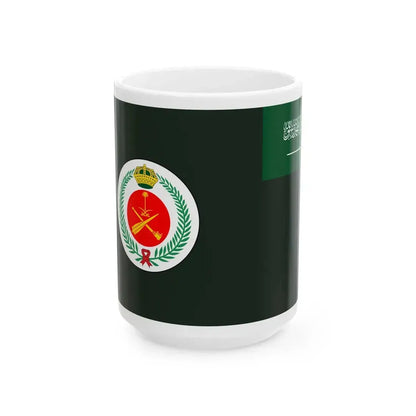 Flag of the Royal Saudi Air Defense Forces (Saudi Arabia) White Coffee Mug 15oz - Go Mug Yourself
