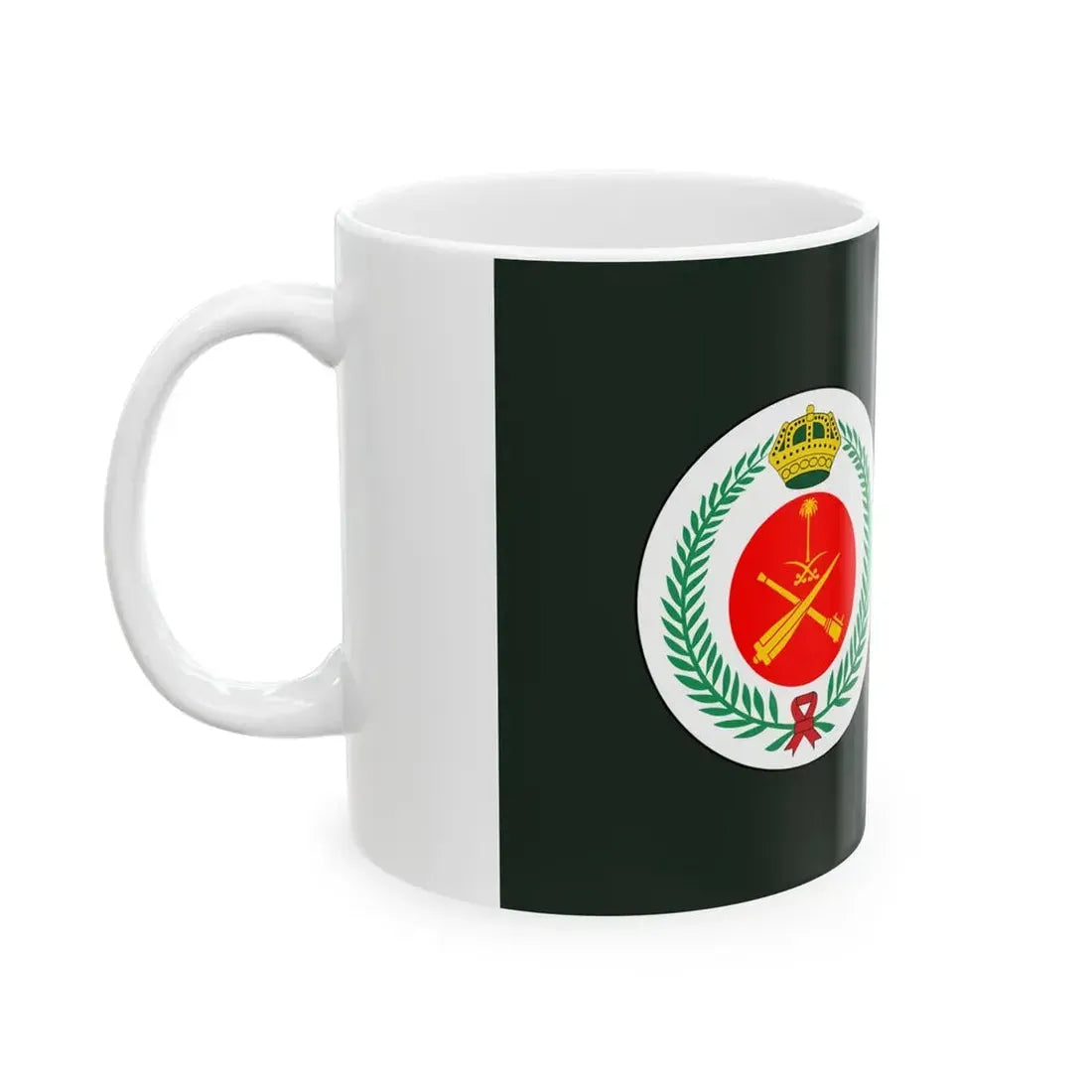 Flag of the Royal Saudi Air Defense Forces (Saudi Arabia) White Coffee Mug - Go Mug Yourself