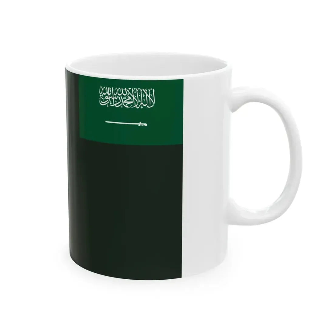 Flag of the Royal Saudi Air Defense Forces (Saudi Arabia) White Coffee Mug - Go Mug Yourself