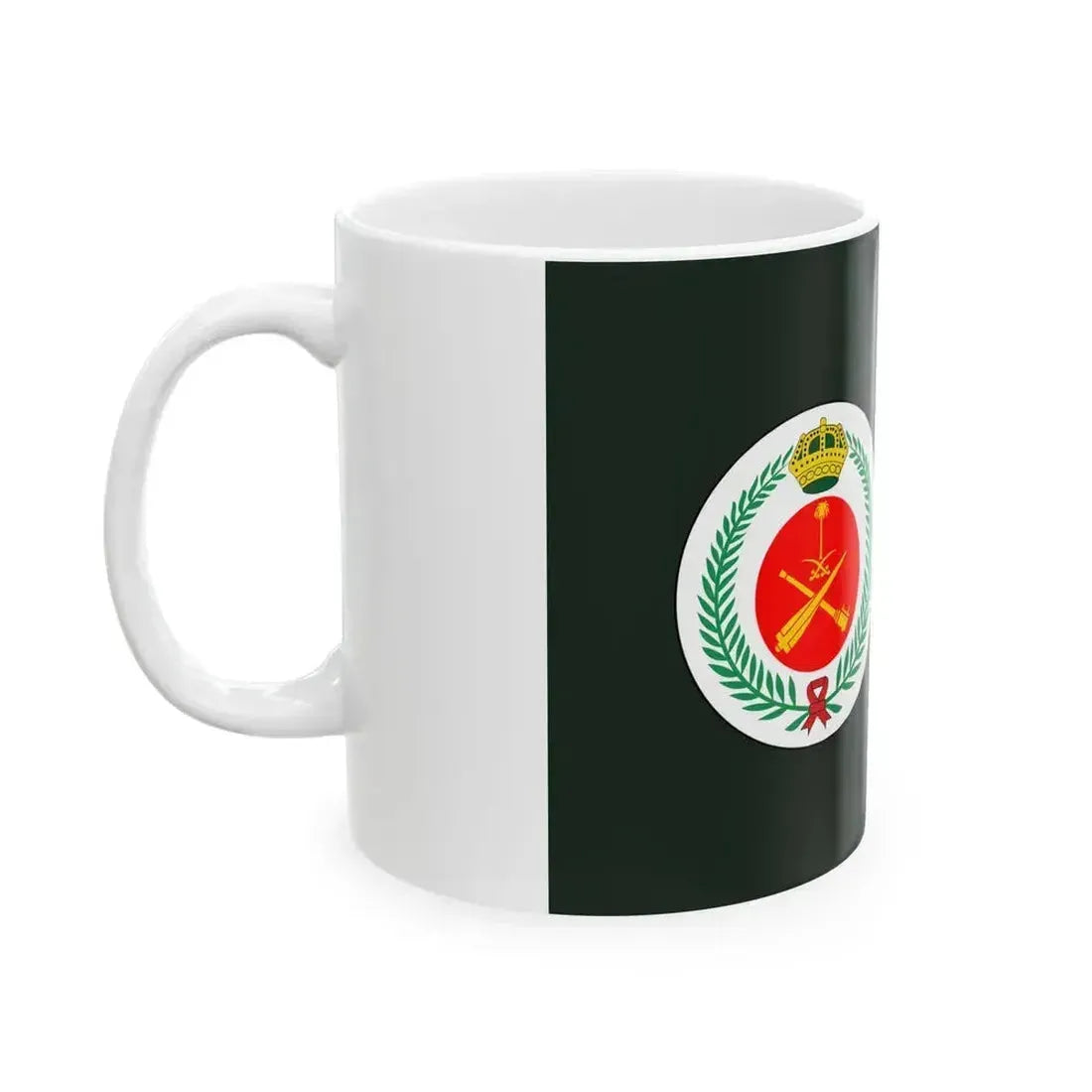 Flag of the Royal Saudi Air Defense Forces (Saudi Arabia) White Coffee Mug - Go Mug Yourself