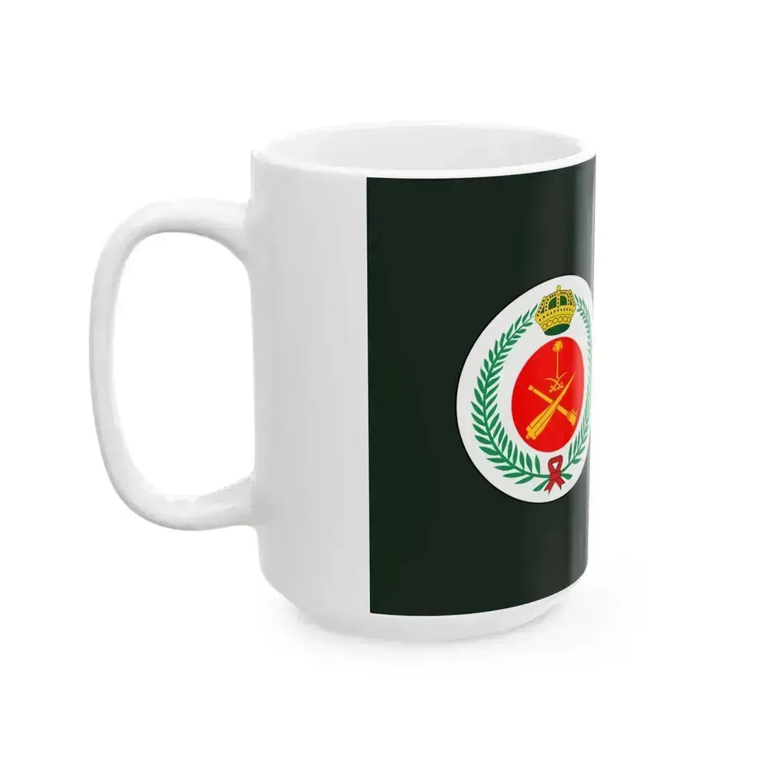 Flag of the Royal Saudi Air Defense Forces (Saudi Arabia) White Coffee Mug - Go Mug Yourself