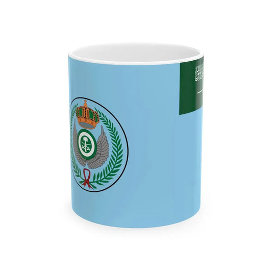 Flag of the Royal Saudi Air Force Seal (Saudi Arabia) White Coffee Mug 11oz - Go Mug Yourself