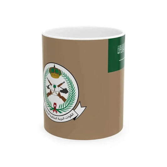 Flag of the Royal Saudi Land Forces (Saudi Arabia) White Coffee Mug 11oz - Go Mug Yourself