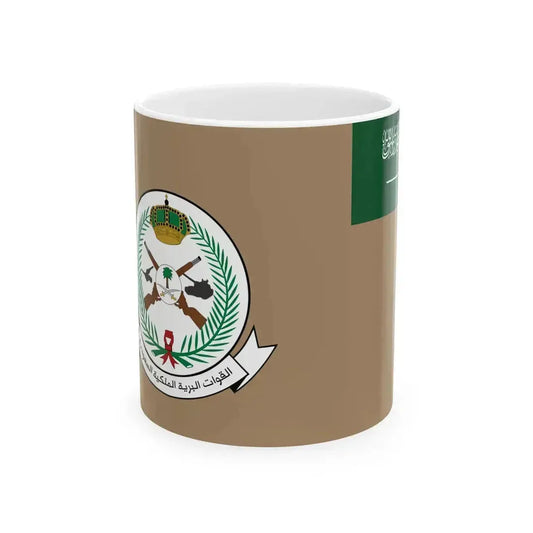 Flag of the Royal Saudi Land Forces (Saudi Arabia) White Coffee Mug 11oz - Go Mug Yourself