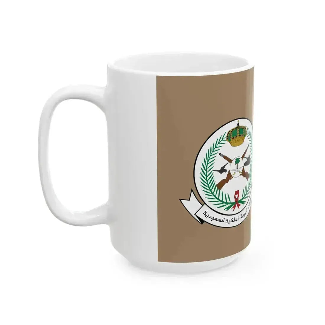Flag of the Royal Saudi Land Forces (Saudi Arabia) White Coffee Mug - Go Mug Yourself