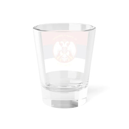 Flag of the Royal Serbian Army (Serbia) Shot Glass 1.5oz - Go Mug Yourself