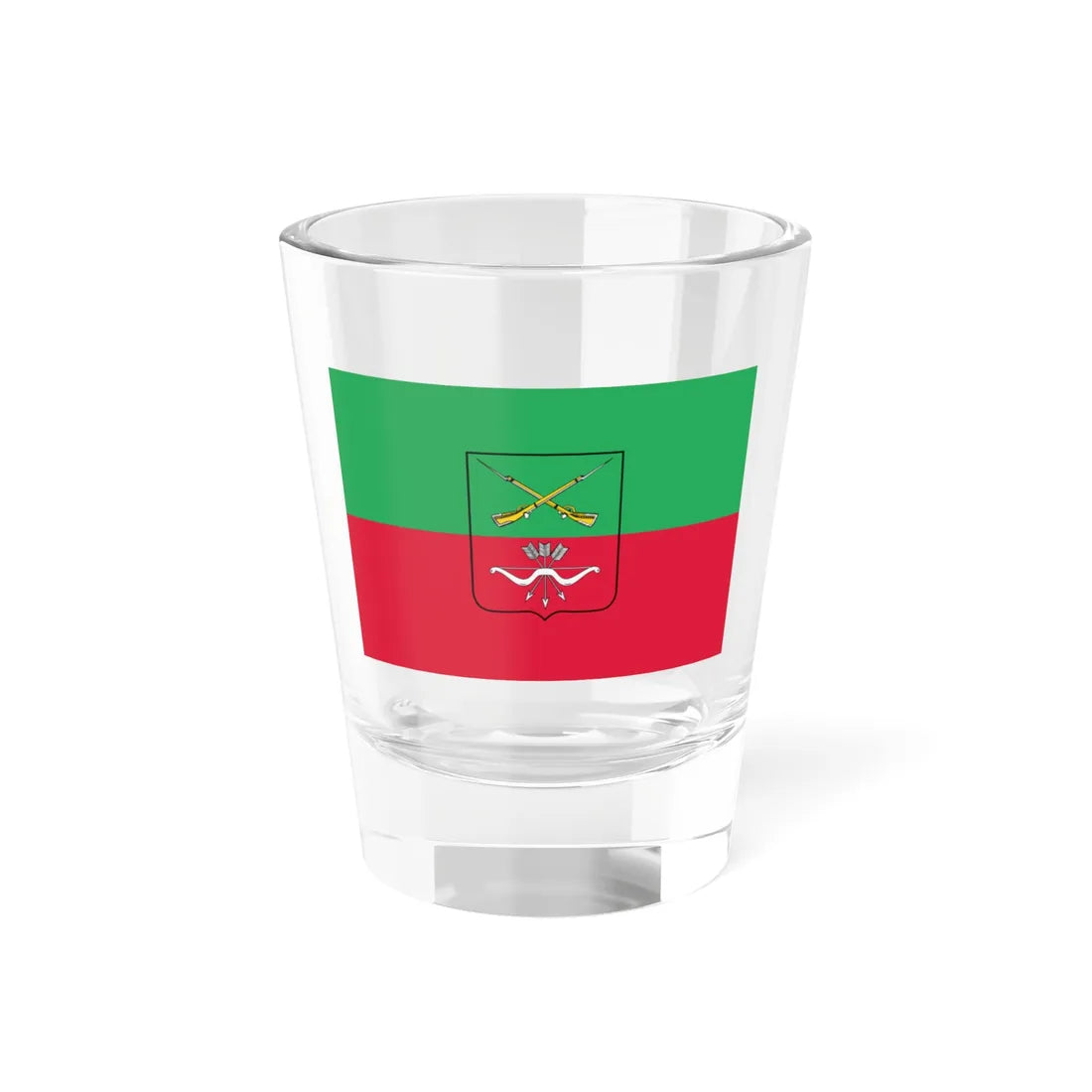 Flag of the Russian administered Zaporizhzhia Oblast 1 (Russia) Shot Glass 1.5oz 1.5oz - Go Mug Yourself