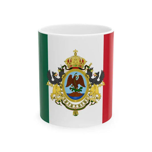 Flag of the Second Mexican Empire Imperial Banner (Mexico) White Coffee Mug 11oz - Go Mug Yourself