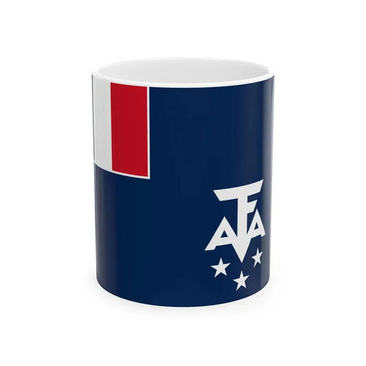 Flag of the Senior Administrator of the French Southern and Antarctic Lands (France) White Coffee Mug 11oz - Go Mug Yourself