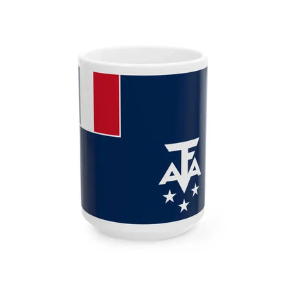 Flag of the Senior Administrator of the French Southern and Antarctic Lands (France) White Coffee Mug 15oz - Go Mug Yourself