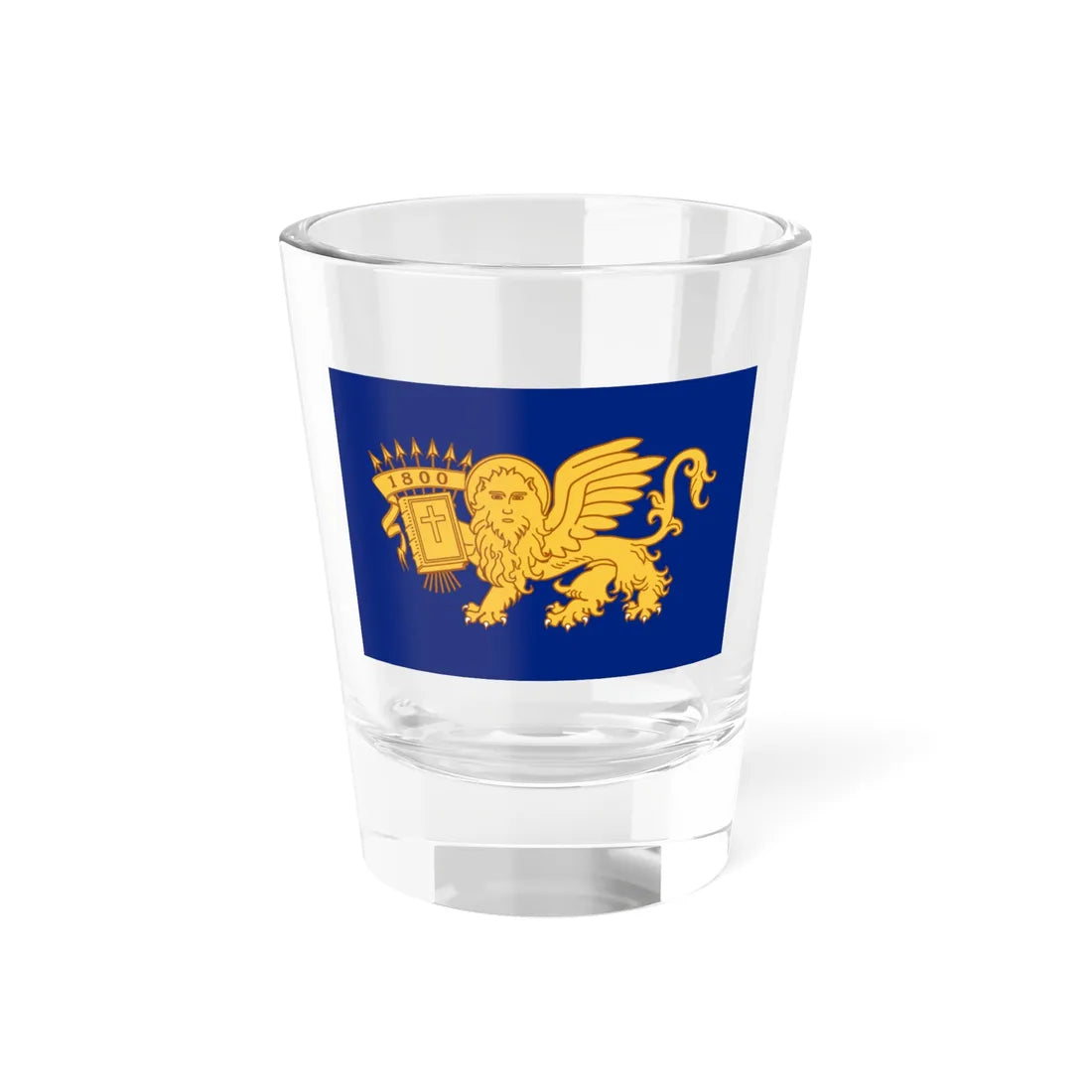 Flag of the Septinsular Republic (Greece) Shot Glass 1.5oz 1.5oz - Go Mug Yourself