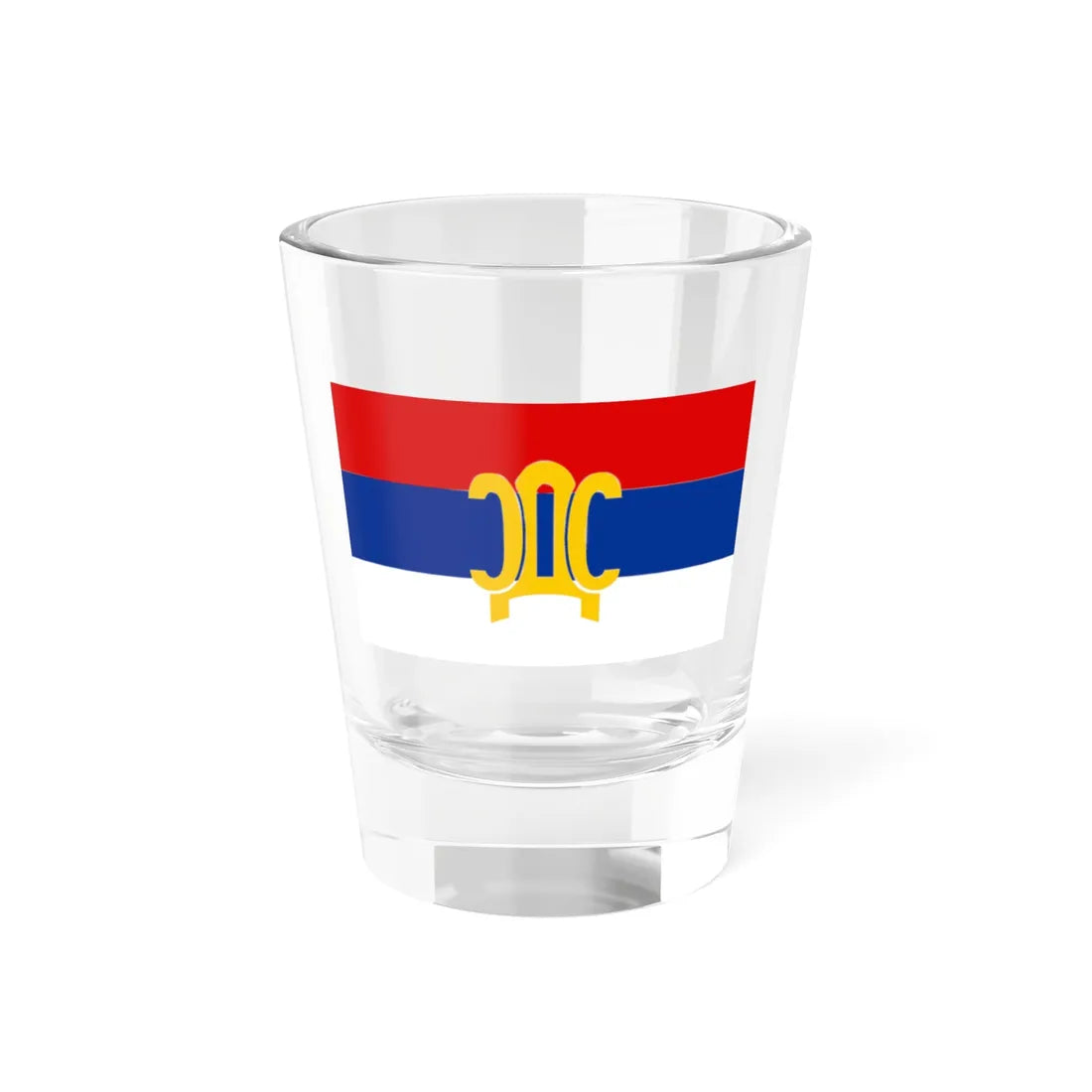 Flag of the Serb Democratic Party (Bosnia and Herzegovina) Shot Glass 1.5oz 1.5oz - Go Mug Yourself