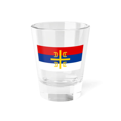 Flag of the Serbian Cross alt (Serbia) Shot Glass 1.5oz 1.5oz - Go Mug Yourself
