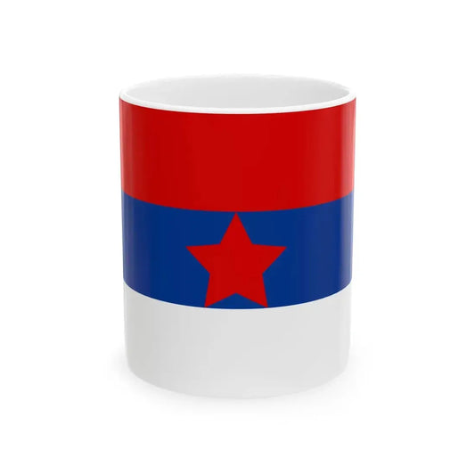 Flag of the Serbian Partisans (Montenegro) White Coffee Mug 11oz - Go Mug Yourself