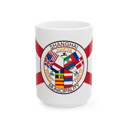 Flag of the Shanghai International Settlement (China) White Coffee Mug 15oz - Go Mug Yourself