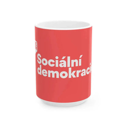 Flag of the Social Democracy Czech Republic (Czech Republic) White Coffee Mug 15oz - Go Mug Yourself