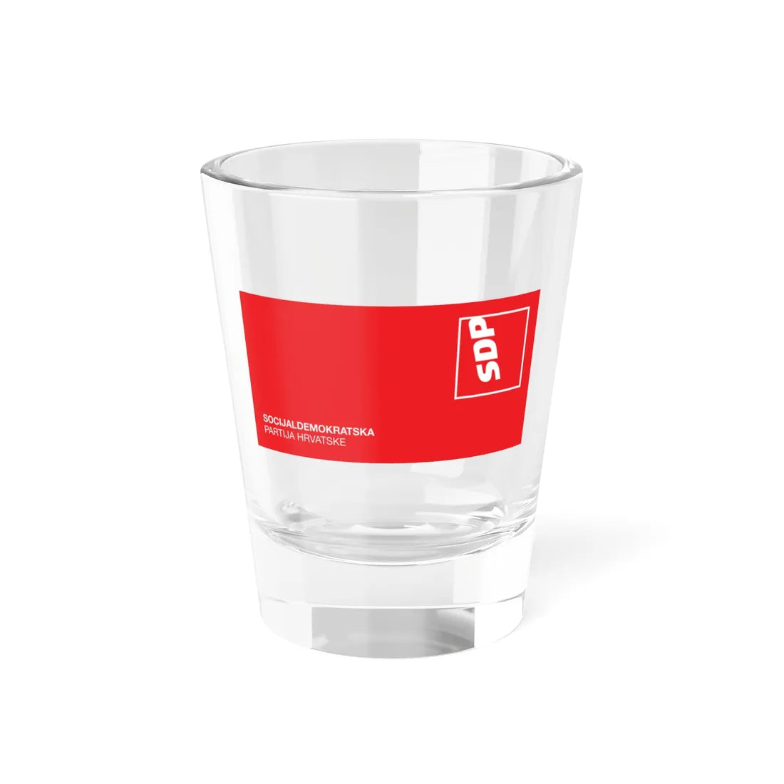 Flag of the Social Democratic Party of Croatia (Croatia) Shot Glass 1.5oz 1.5oz - Go Mug Yourself