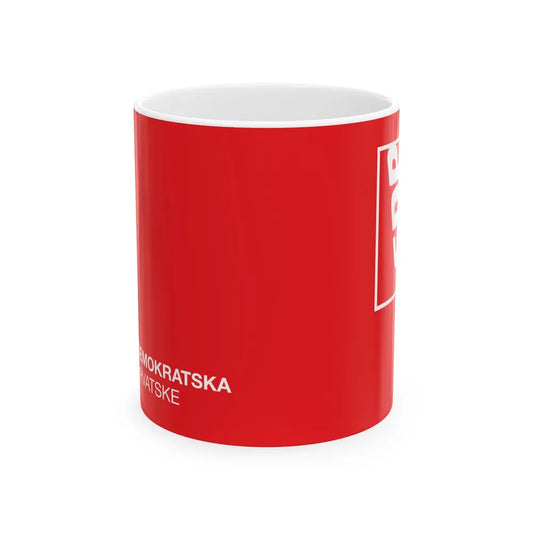Flag of the Social Democratic Party of Croatia (Croatia) White Coffee Mug 11oz - Go Mug Yourself
