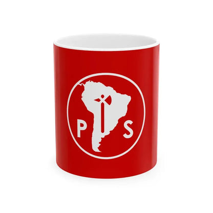 Flag of the Socialist Party of Chile (Chile) White Coffee Mug 11oz - Go Mug Yourself