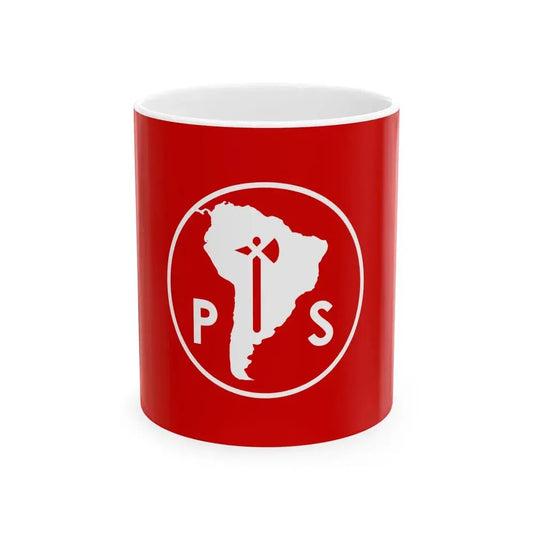 Flag of the Socialist Party of Chile (Chile) White Coffee Mug 11oz - Go Mug Yourself