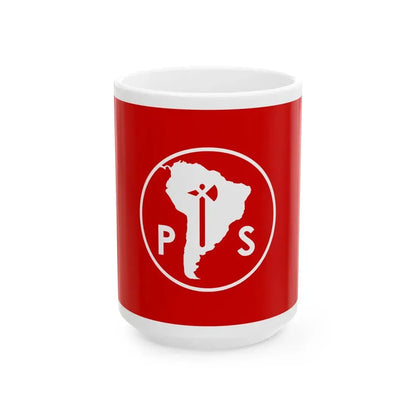 Flag of the Socialist Party of Chile (Chile) White Coffee Mug 15oz - Go Mug Yourself