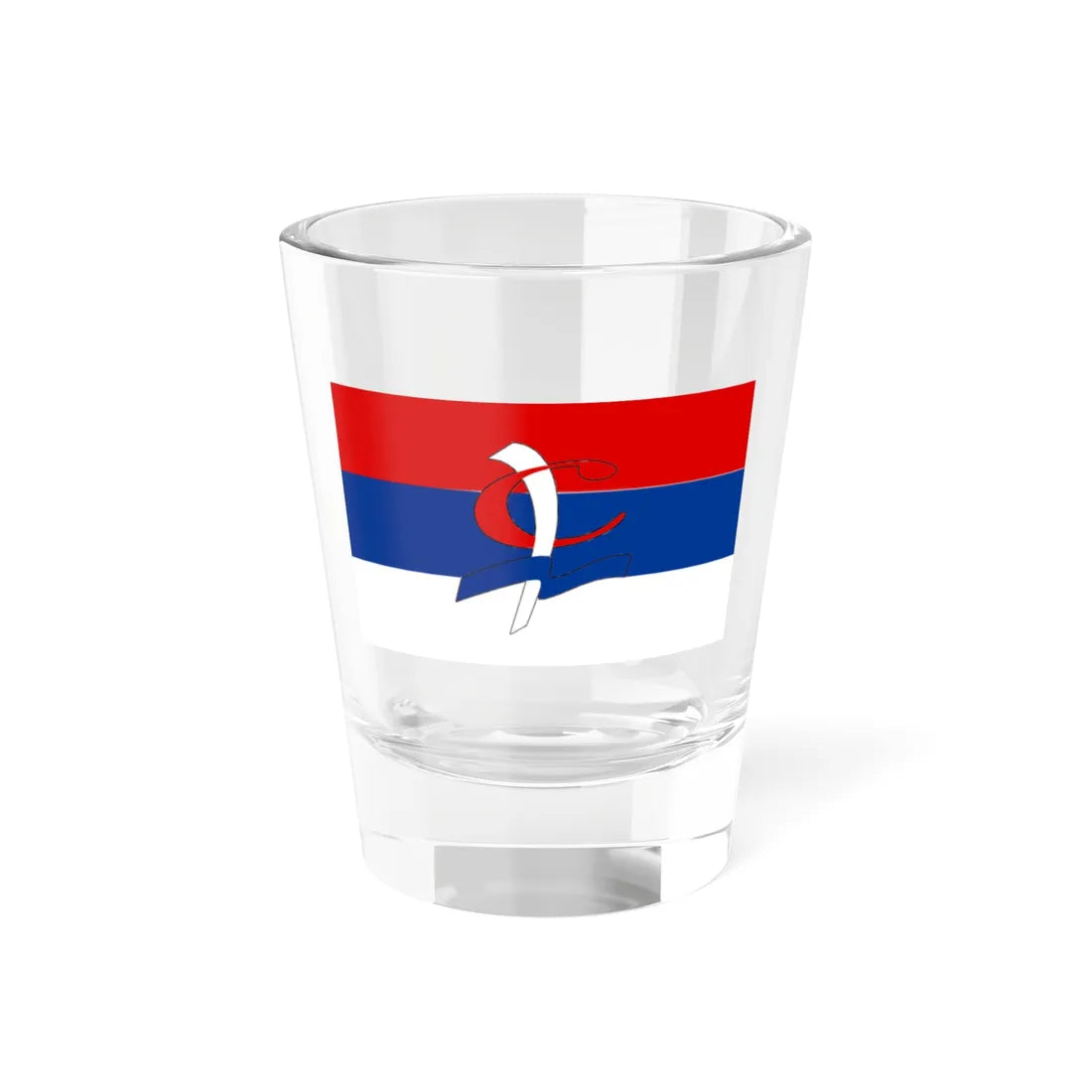 Flag of the Socialist Party of Serbia 1992-2003 (Serbia) Shot Glass 1.5oz 1.5oz - Go Mug Yourself