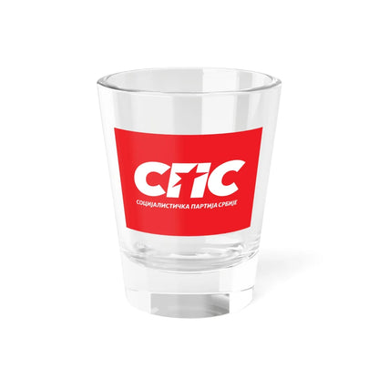 Flag of the Socialist Party of Serbia (Serbia) Shot Glass 1.5oz 1.5oz - Go Mug Yourself