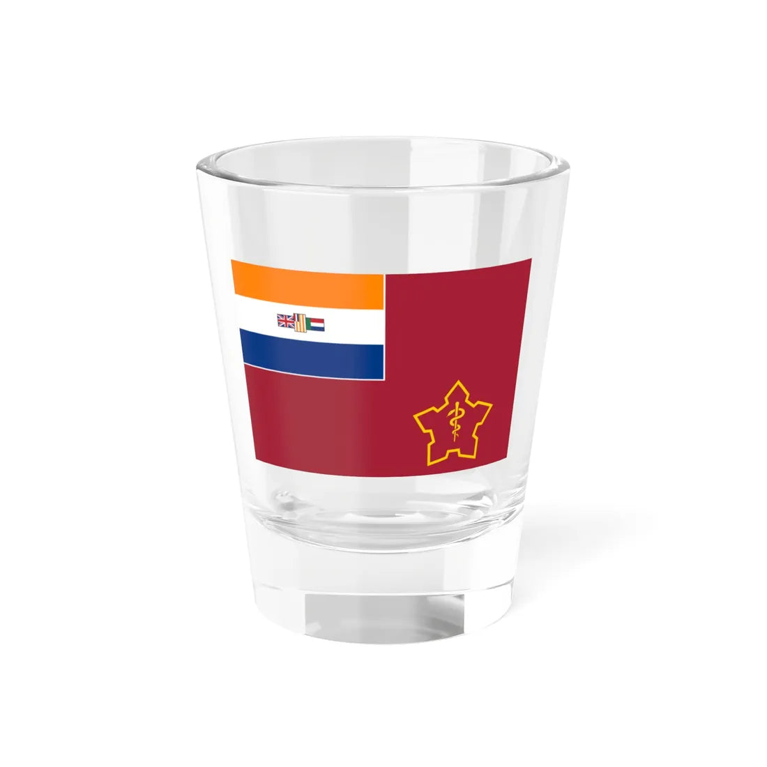 Flag of the South African Medical Service 1979-1994 (South Africa) Shot Glass 1.5oz 1.5oz - Go Mug Yourself