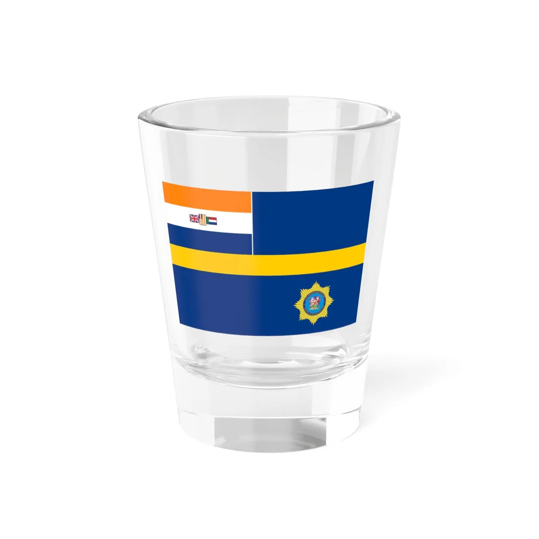 Flag of the South African Police 1981-1994 (South Africa) Shot Glass 1.5oz 1.5oz - Go Mug Yourself