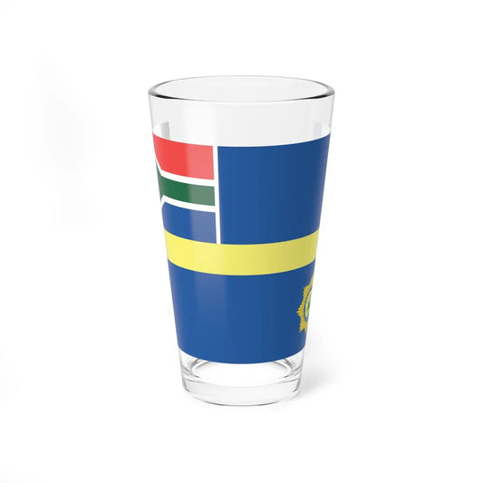 Flag of the South African Police Service (South Africa) Pint Glass 16oz 16oz - Go Mug Yourself