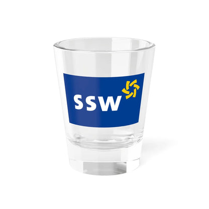 Flag of the South Schleswig Voters Association (Germany) Shot Glass 1.5oz 1.5oz - Go Mug Yourself