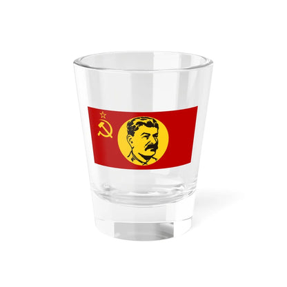 Flag of the Soviet Union 1936-1955 with Stalin (Soviet Union) Shot Glass 1.5oz 1.5oz - Go Mug Yourself