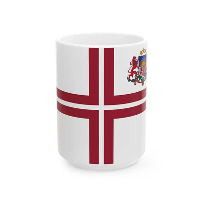 Flag of the Speaker of the Saeima of Latvia (Latvia) White Coffee Mug 15oz - Go Mug Yourself
