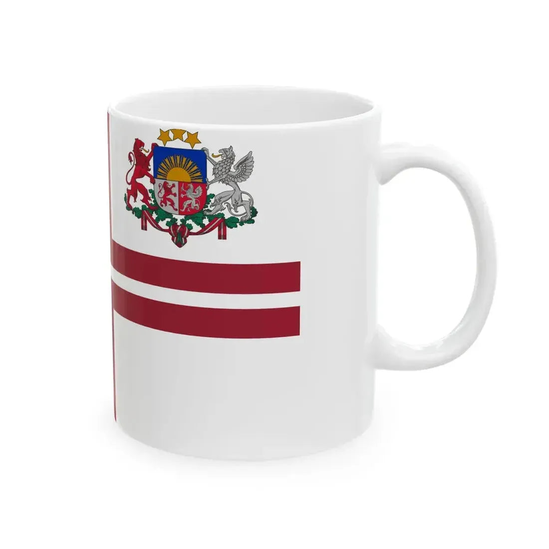 Flag of the Speaker of the Saeima of Latvia (Latvia) White Coffee Mug - Go Mug Yourself