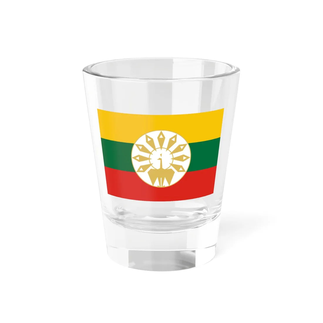 Flag of the State of Burma Stylized version (Myanmar) Shot Glass 1.5oz 1.5oz - Go Mug Yourself