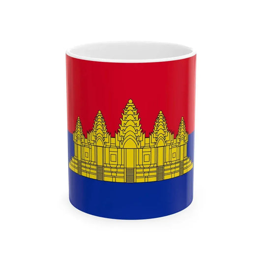 Flag of the State of Cambodia 1989-1992 (Cambodia) White Coffee Mug 11oz - Go Mug Yourself