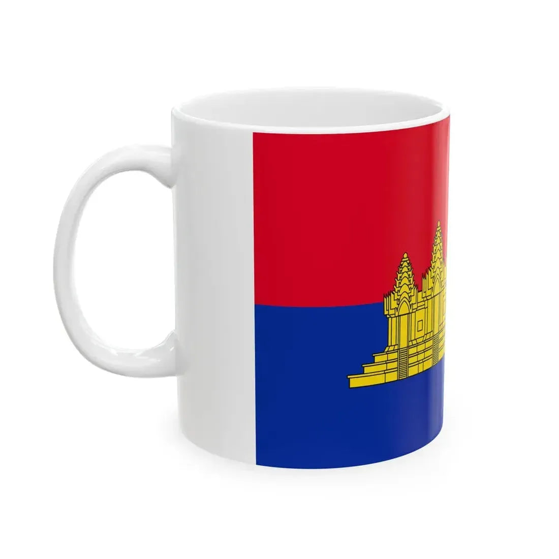 Flag of the State of Cambodia 1989-1992 (Cambodia) White Coffee Mug - Go Mug Yourself