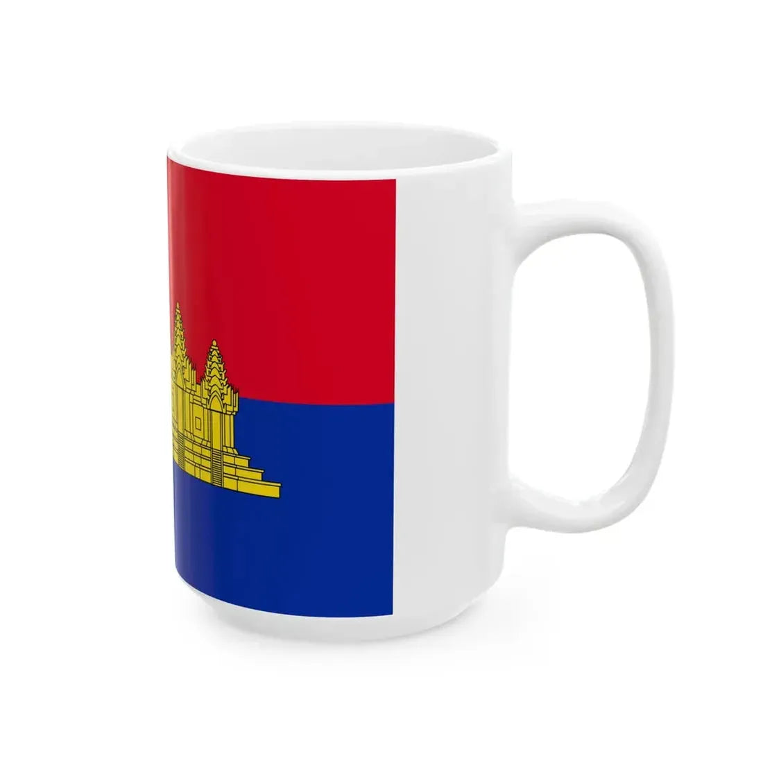 Flag of the State of Cambodia 1989-1992 (Cambodia) White Coffee Mug - Go Mug Yourself