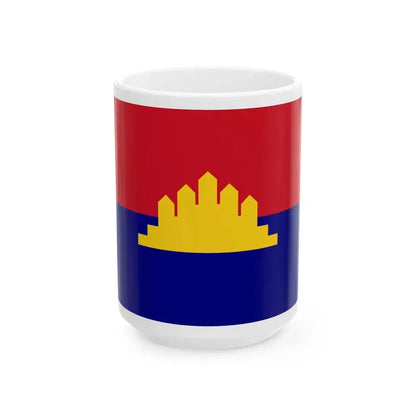 Flag of the State of Cambodia 1989-1993 (Cambodia) White Coffee Mug 15oz - Go Mug Yourself