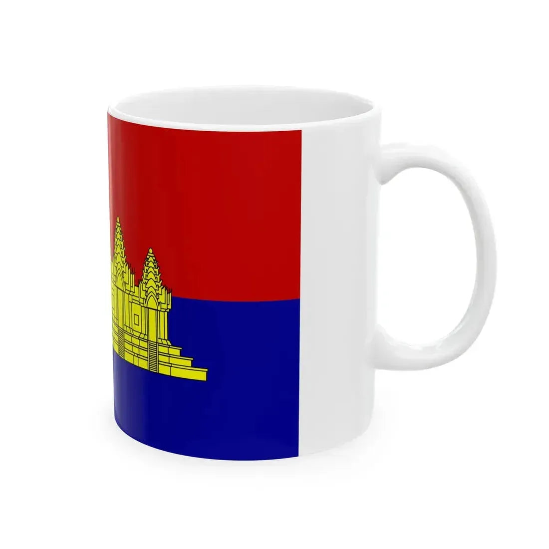 Flag of the State of Cambodia alternate svg vesion (Cambodia) White Coffee Mug - Go Mug Yourself